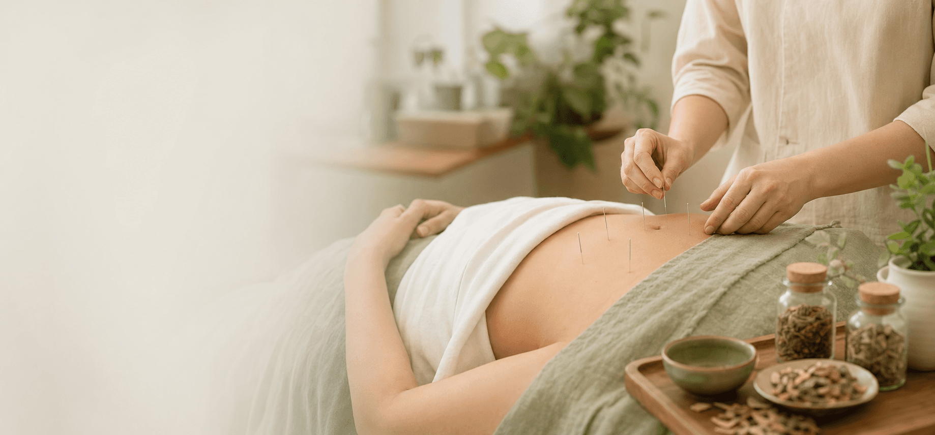 Acupuncture treatment for digestive health with Chinese herbal medicine
